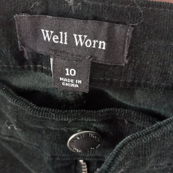Dark Green jeans, Well Worn brand size 10, pre-owned - Picture 2 of 2